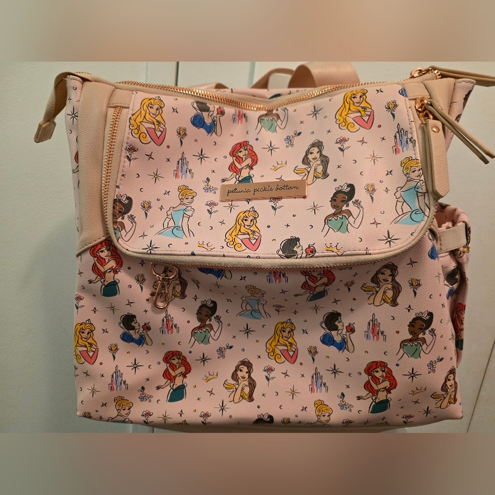 Petunia Pickle Bottom Pink Disney Princess Diaper Bag